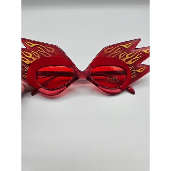 Flame Red Women's Fashion Glasses - Picture 2 of 6